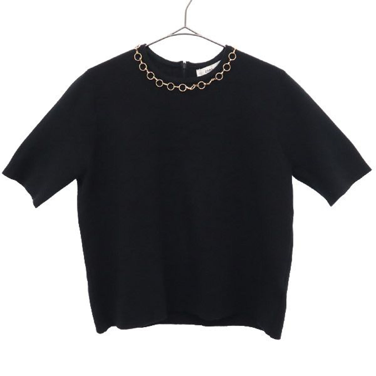 ZARA KNIT ザラニット 半袖 セーター S ブラック ニット