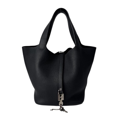 美品 エルメス HERMES ピコタンロック MM ノワール 黒 トリヨンクレマンス ハンドバッグ A刻印 レディース