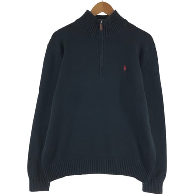 古着 ラルフローレン Ralph Lauren POLO by Ralph Lauren コットンニットハーフジップセーター メンズL相当/eaa463199