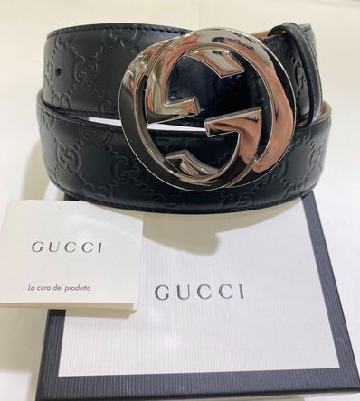 GUCCI グッチ ベルト インターロッキングGG 90cm 定番柄 ブラック