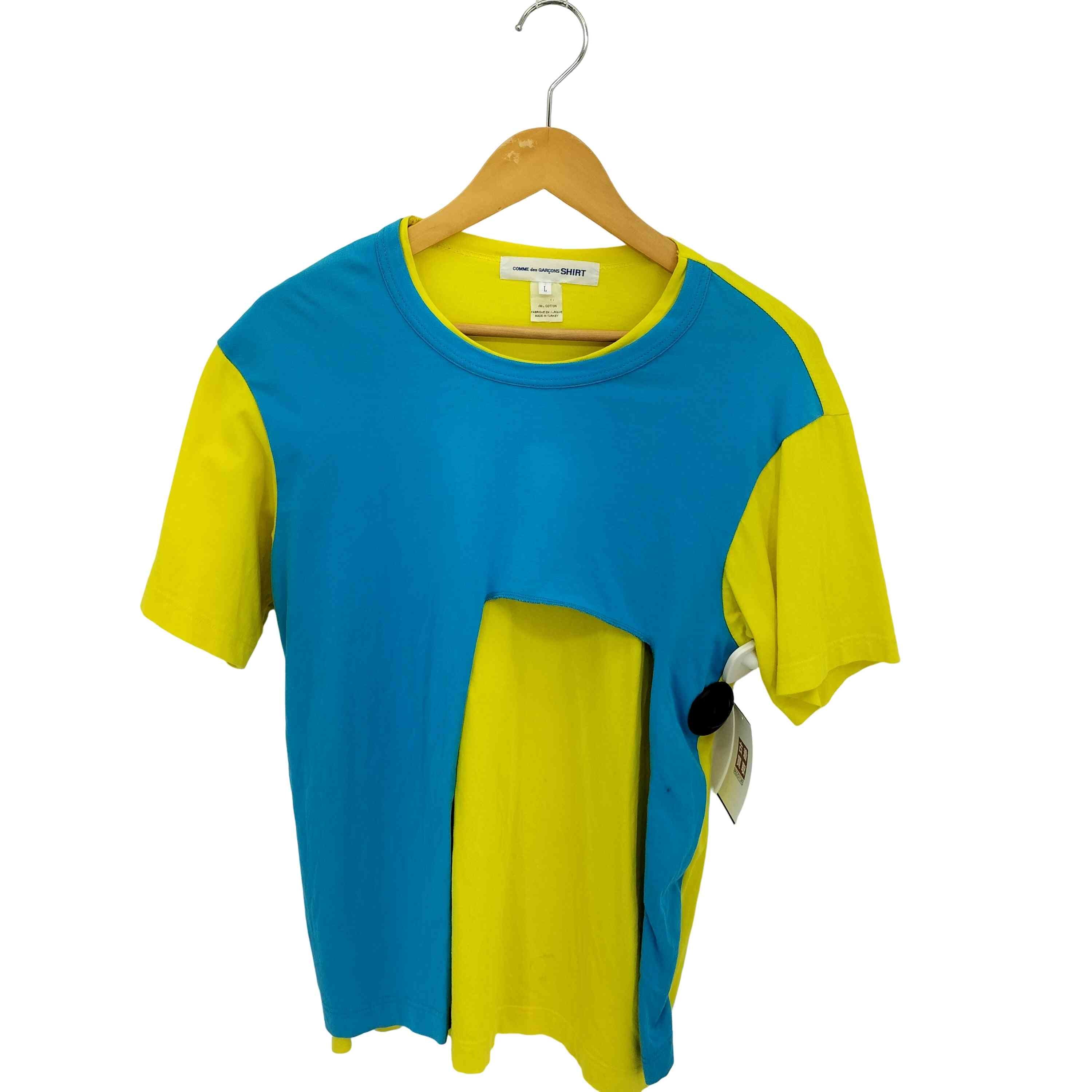 カラーブロック レイヤード クルーネックTシャツ【1139707657053】