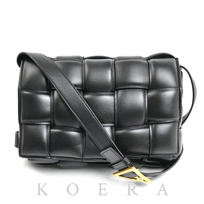 BOTTEGAVENETA ボッテガヴェネタ パデット カセット ショルダーバッグ ブラック 591970 レディース【中古】【美品】