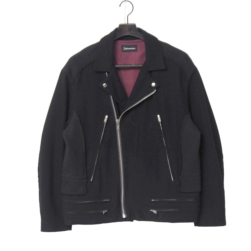 2022AW■UNDERCOVERISM アンダーカバーイズム 後SWEAT切替 ライダース ジャケット サイズ3 シングルライダース ブランド古着【中古】20260430/RA9246