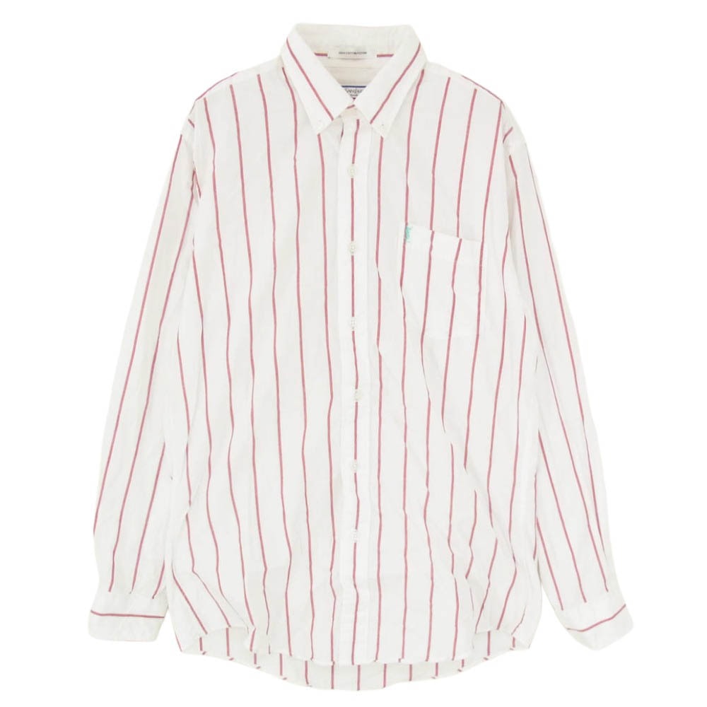 YVES SAINT LAURENT イヴサンローラン ストライプ 長袖 ロングスリーブ コットン シャツ ホワイト系 15【中古】