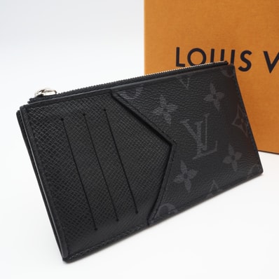 美品 LOUIS VUITTON ルイ・ヴィトン モノグラム エクリプス リバース コインカード ホルダー M69533 カードケース ブラック グレー コーティングキャンバス レディース