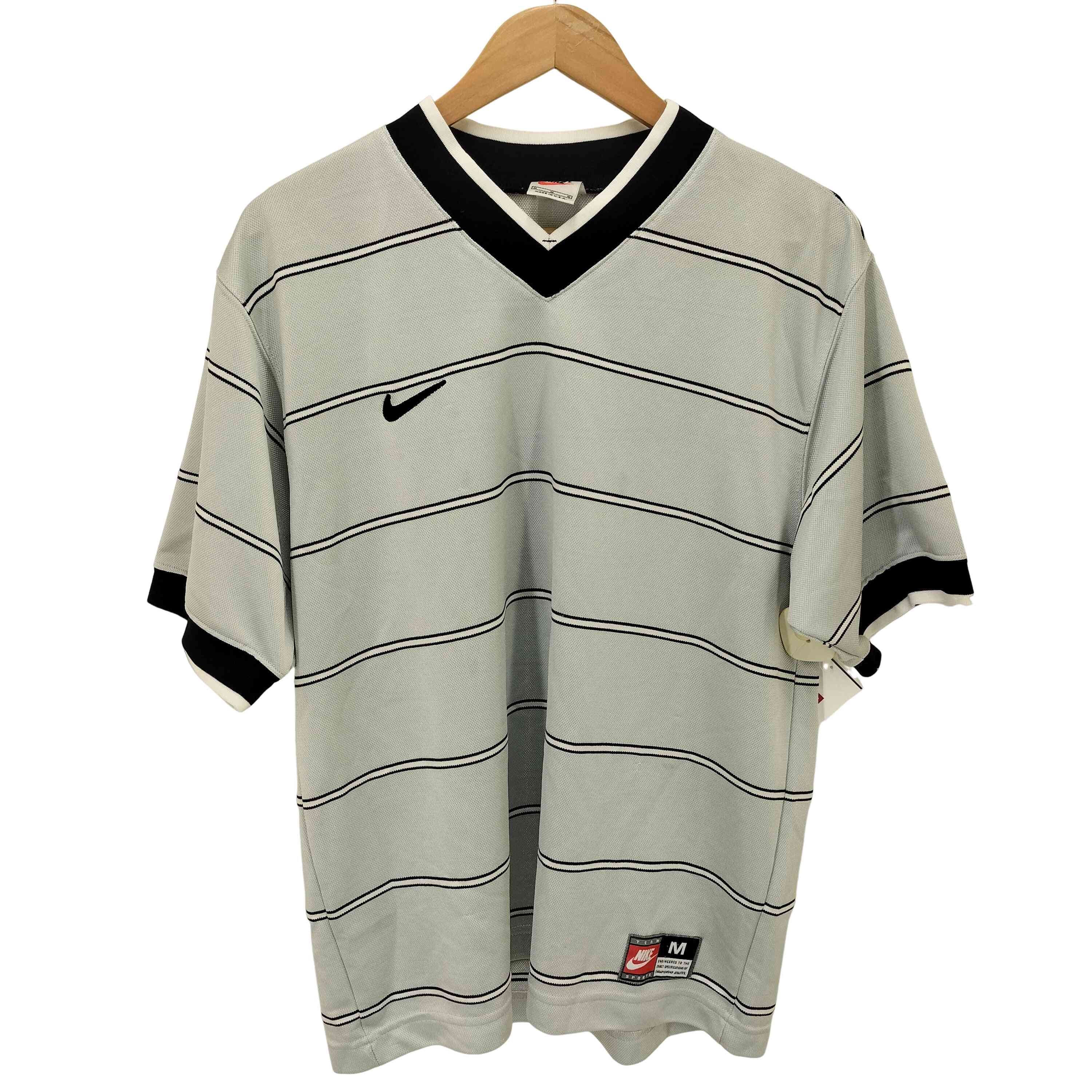 90s-00s  USA製 白タグ ボーダー柄 スウォッシュ ゲームシャツ【1139744133534】