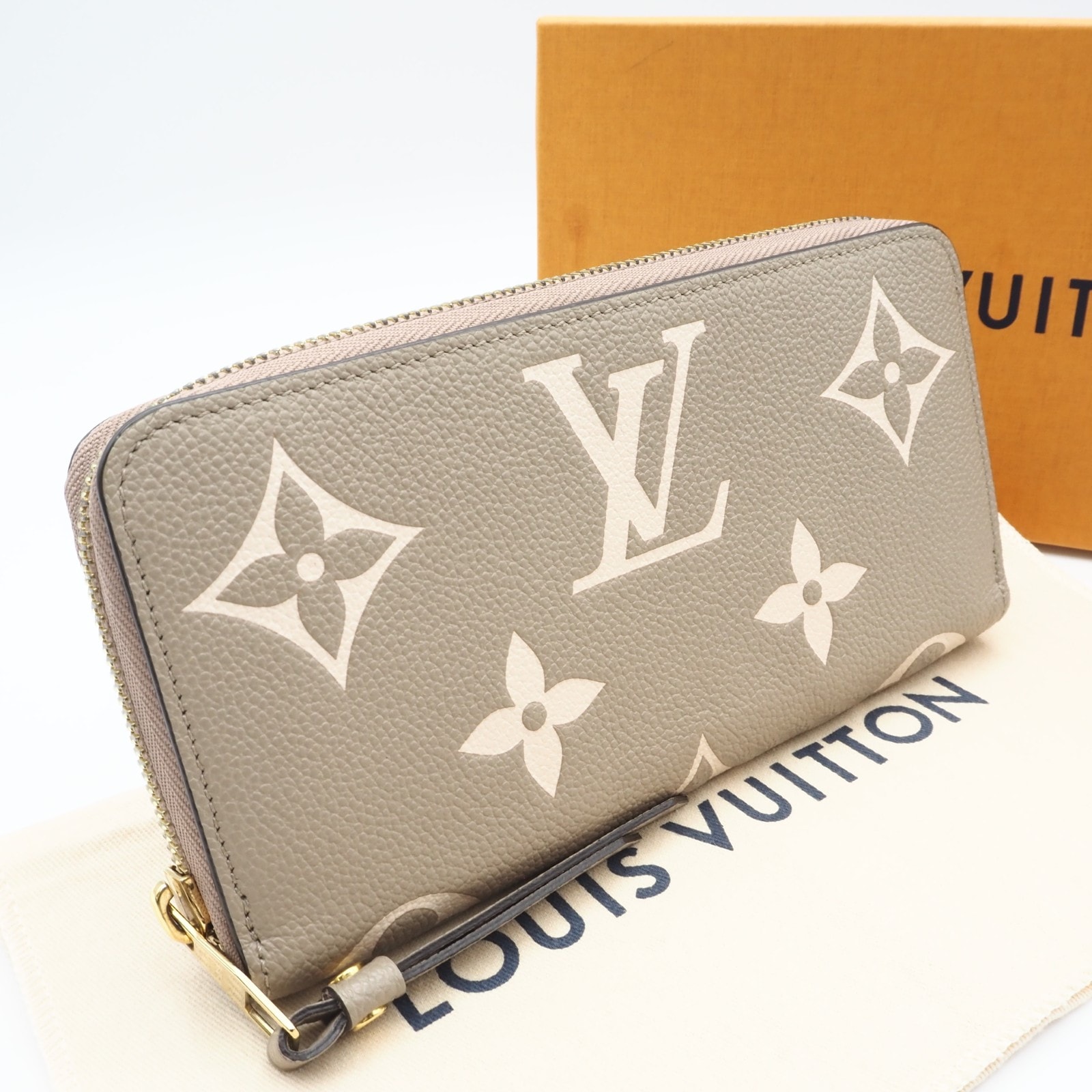 美品 LOUIS VUITTON ルイ・ヴィトン モノグラム アンプラント バイカラー ジッピー ウォレット トゥルトレール クレーム M69794 長財布 ベージュ クリーム カーフレザー レディース