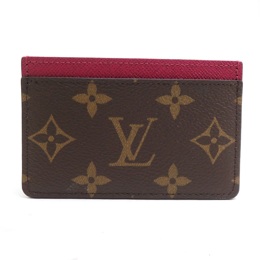 ルイ ヴィトン LOUIS VUITTON カードケース モノグラム ポルトカルト サーンプル モノグラムキャンバス フューシャ レディース M60703【中古】 h32289i