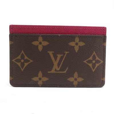 ルイ ヴィトン LOUIS VUITTON カードケース モノグラム ポルトカルト サーンプル モノグラムキャンバス フューシャ レディース M60703【中古】 h32289i