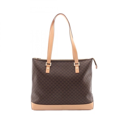 セリーヌ CELINE マカダム トートバッグ バッグ PVCコーティングキャンバス レザー レディース ブラウン系 【中古】