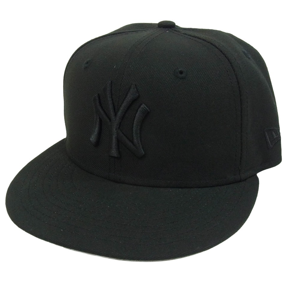 NEW ERA ニューエラ キャップ 59FIFTY NY ニューヨークヤンキース ロゴ キャップ ブラック系 7 1/4【美品】【中古】