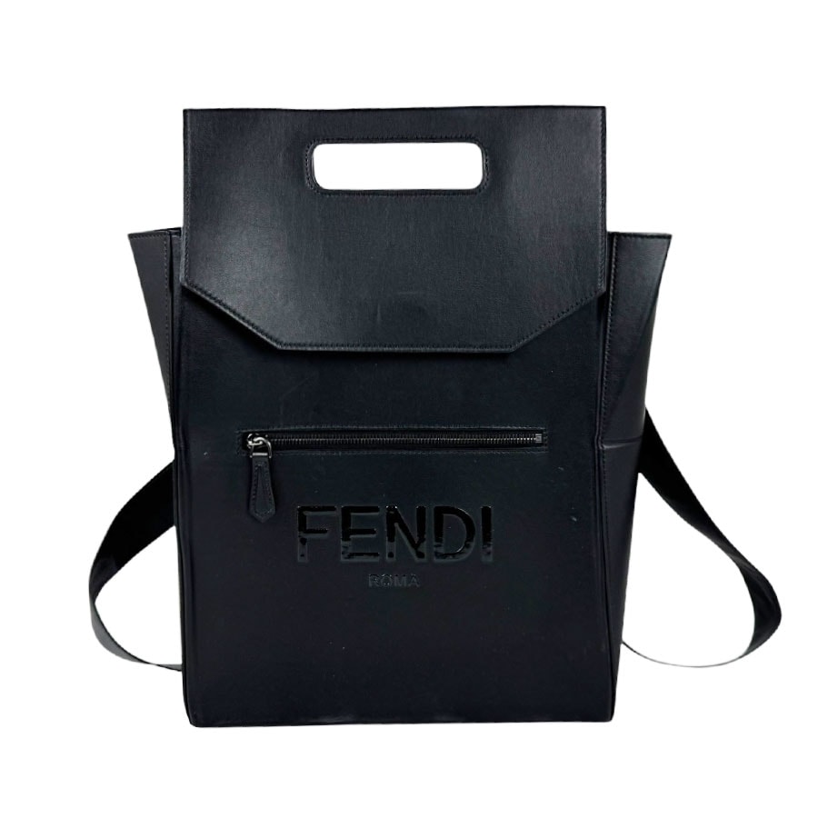 フェンディ FENDI リュック パッケージング バックパック レザー ブラック メンズ 7VZ060 AFB3【中古】 z11142