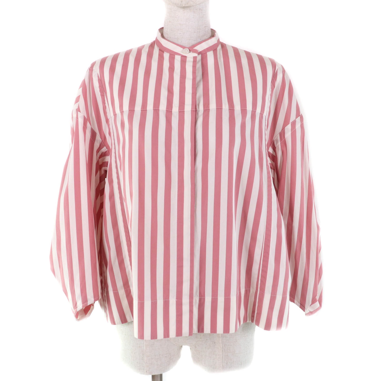 極美品 ジルサンダー
 長袖シャツ ピンク ホワイト レディース 34 JSPU601201