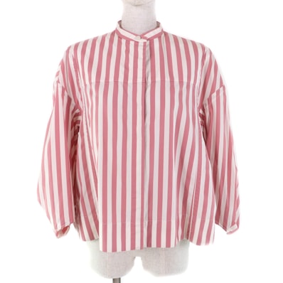 極美品 ジルサンダー
長袖シャツ ピンク ホワイト レディース 34 JSPU601201