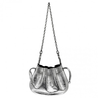Givenchy ジバンシー ショルダーバッグ パンプキンミニ ハンドバッグ ラミネートレザー 肩掛け 2WAY ジバンシィ 鞄 かばん BB510FB26C ラムスキン シルバー シルバー金具 レディース【中古品】