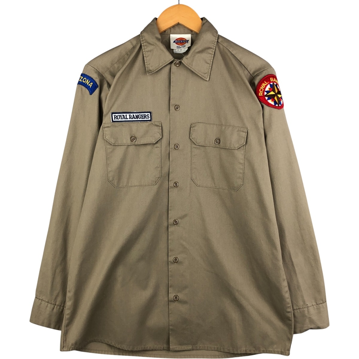 古着 90年代 ディッキーズ Dickies 長袖 ワークシャツ USA製 メンズM相当 ヴィンテージ/eaa594701