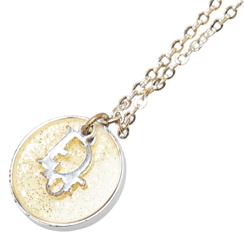 ディオール CDロゴ ネックレス シルバー ゴールド メタル レディース Dior 【中古】