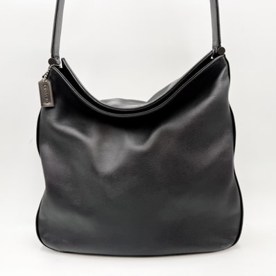 COACH(コーチ) レザー ワンショルダーバッグ ブラック 本革 シルバートーン金具 肩掛け レディース