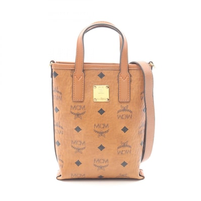 エム・シー・エム MCM ヴィセトス ハンドバッグ バッグ PVCコーティングキャンバス レザー レディース ブラウン系 【中古】