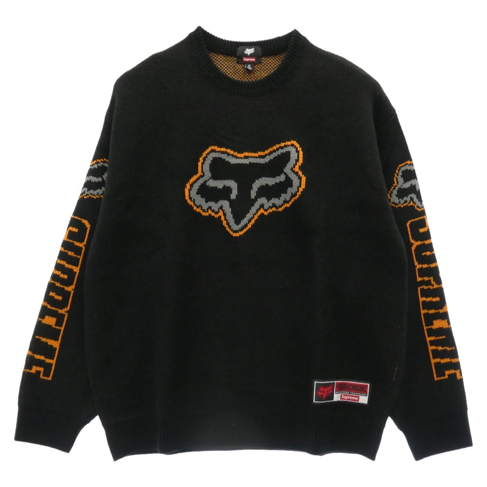 Supreme シュプリーム 25AW × Fox Racing フォックスレーシング Sweater クルーネック 長袖 セーター ニット ブラック系 XL【極上美品】【中古】