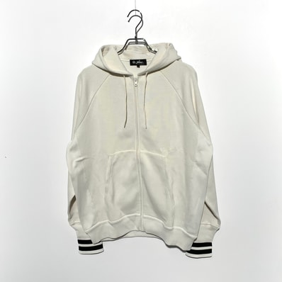 Loro Piana featuring Hiroshi Fujiwara Cotton Knit Zip Up Hoodie White