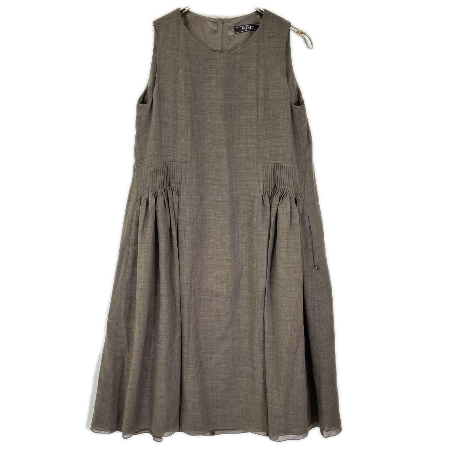フォクシー 26SS 36786 Rythme リズム ブラウン ノースリーブワンピース 38