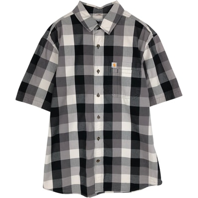 古着 カーハート Carhartt RELAXED FIT チェック柄 半袖 ワークシャツ メンズL相当/eaa632756