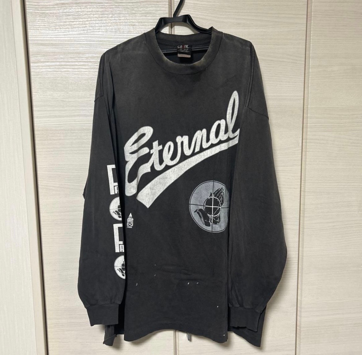 セントマイケル x フィアオブゴッド LS Tシャツ "ブラック" SM-HR8-0000-C02