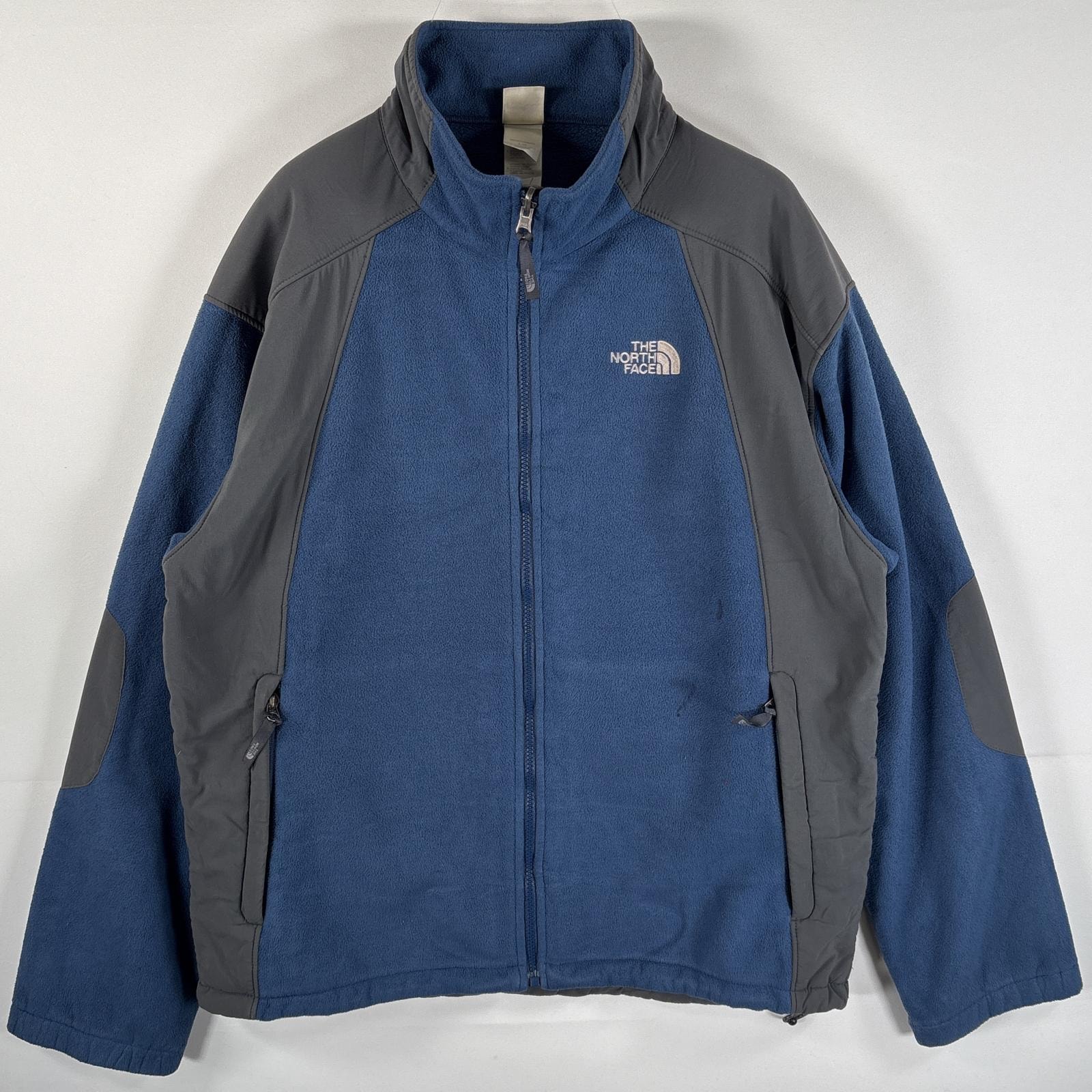 古着 ザ・ノースフェイス THE NORTH FACE フリースジャケット ワンポイントロゴ刺繍 インサーフリース L ブルー グレー ツートン メンズ