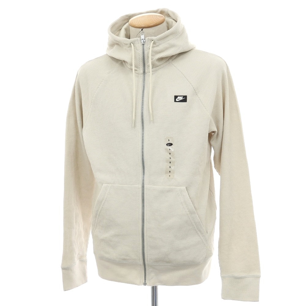 【中古】ナイキ NIKE コットンポリエステル ワッフル ジップアップ パーカー ベージュ【サイズS】【メンズ】