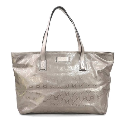 グッチ GUCCI ハンドバッグ GGインプリメ PVC/レザー メタリックブラウン ユニセックス 211137【中古】 r10604g