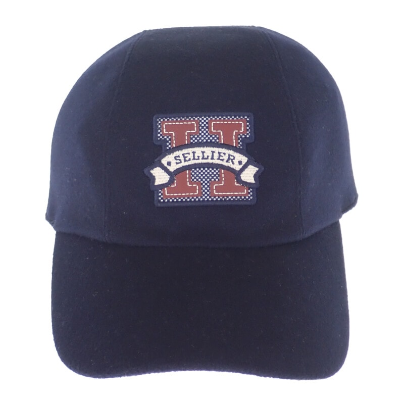 エルメス HERMES デイヴィス・H・セリエ キャスケット 23AW 58 H232032N_I258 キャップ カシミヤ シルク レーヨン ネイビー メンズ レディース【中古】【Sランク】