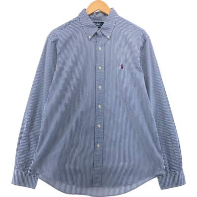 古着 ラルフローレン Ralph Lauren POLO by Ralph Lauren CUSTOM FIT 長袖 ボタンダウンストライプシャツ メンズL相当/eaa561514