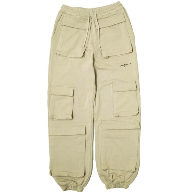 MSGM エムエスジーエム イタリア製 SWEAT CARGO PANTS 裏毛 スウェットカーゴパンツ 3641MDP71 S ベージュ ボトムス g22535