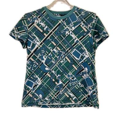 エルメス 3H4619DX グリーン 23AW EN DESORDRE ET CHAINES Tシャツ 36