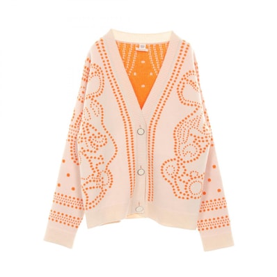 エルメス HERMES Brides de Gala カーディガン 衣料品 トップス カシミヤ コットン オレンジ レディース アイボリー系 / オレンジ系 【中古】
