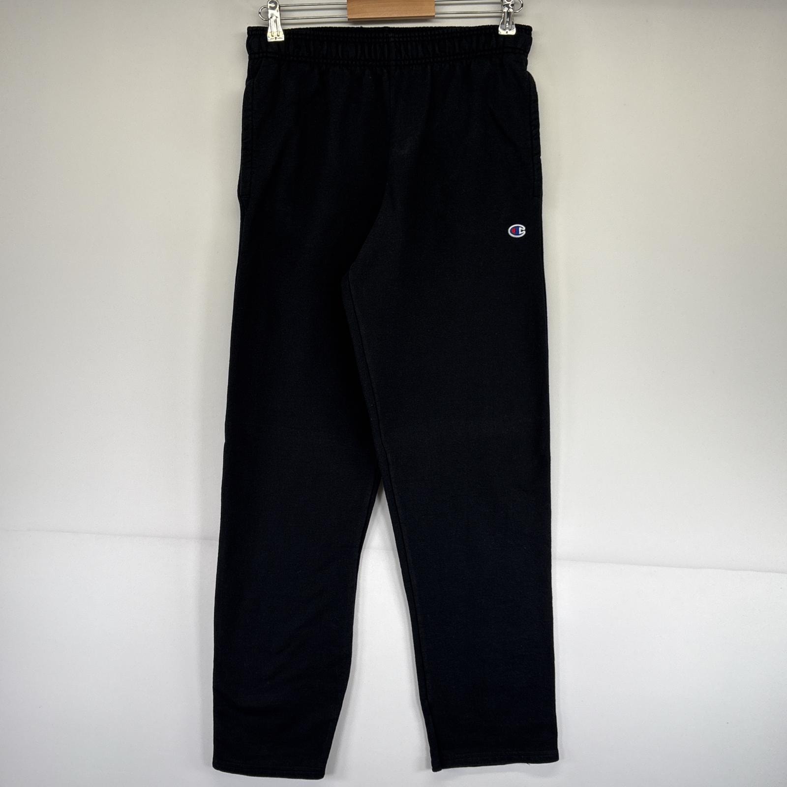 古着 チャンピオン Champion イージーパンツ スウェットパンツ ワンポイントロゴ 長ズボン ロングパンツ M  ブラック メンズ