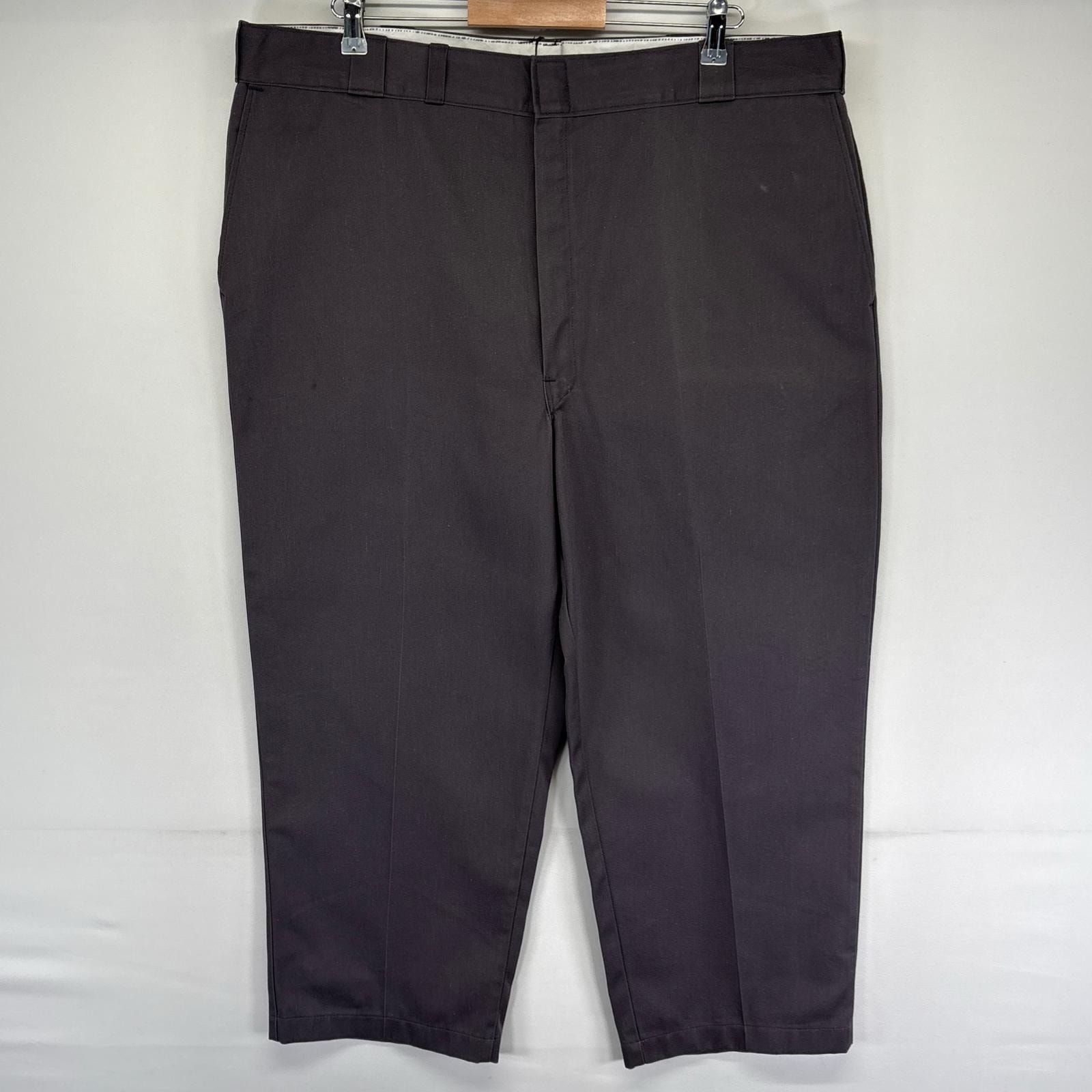 古着 80's/80年代 ヴィンテージ ディッキーズ Dickies USA製 パンツ チノパン ジップ 大きいサイズ チビタグ w44 L31  グレー系 メンズ