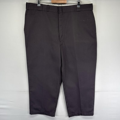 古着 80's/80年代 ヴィンテージ ディッキーズ Dickies USA製 パンツ チノパン ジップ 大きいサイズ チビタグ w44 L31 グレー系 メンズ