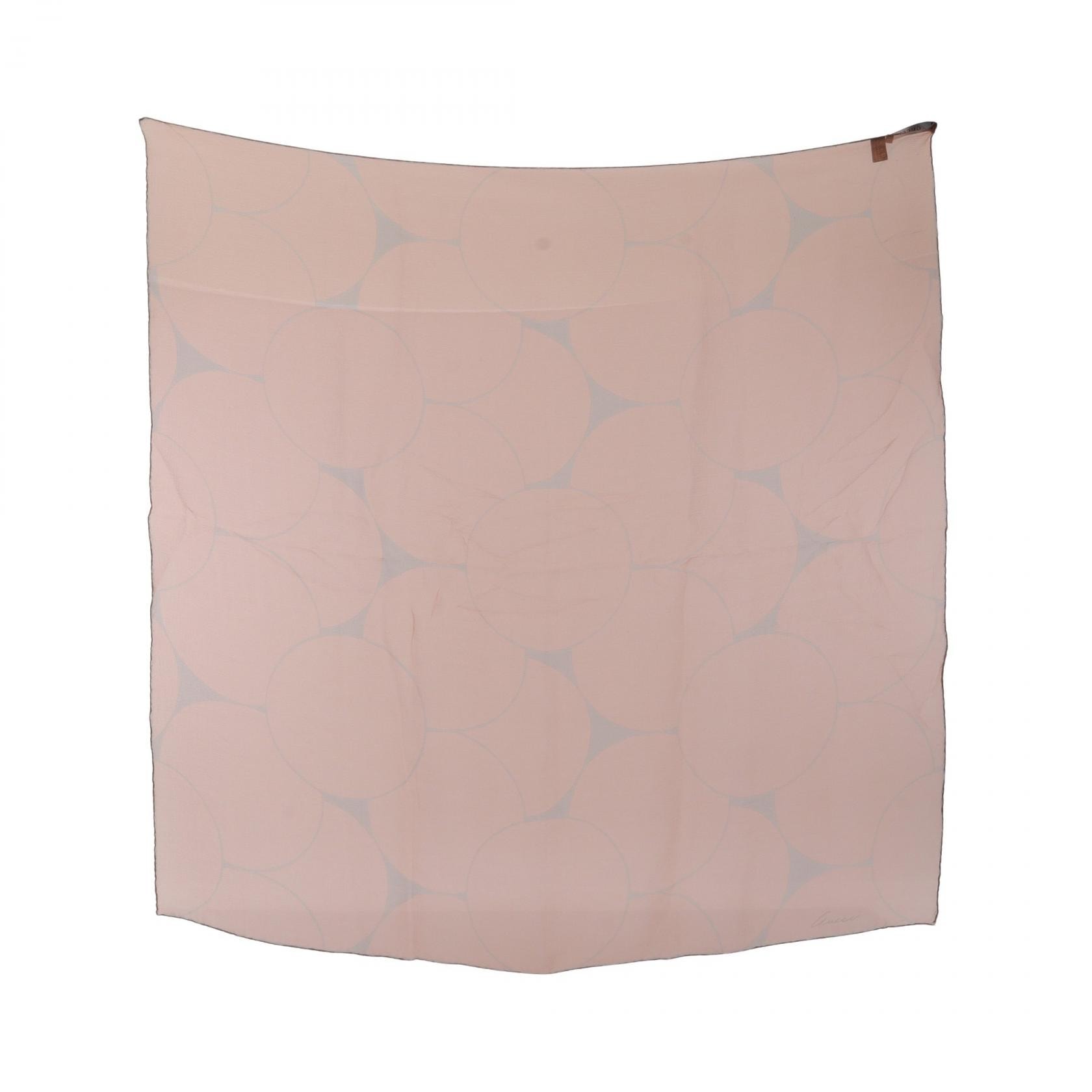 グッチ GUCCI 総柄 シフォン スカーフ 衣料品 シルク レディース オレンジ系 / ベージュ系 【中古】
