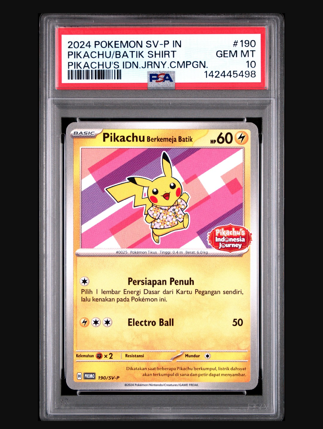 バティックシャツを着たピカチュウ PSA10 5枚セット PSA10】バティックシャツを着たピカチュウ (フラワーピカチュウ柄) P