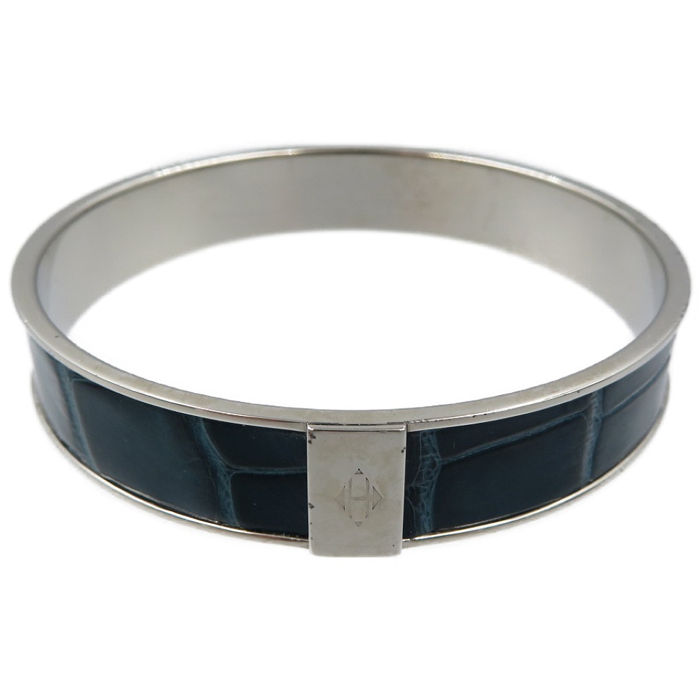 エルメス  カワイイ   クロコダイル 真鍮 シルバー グリーン