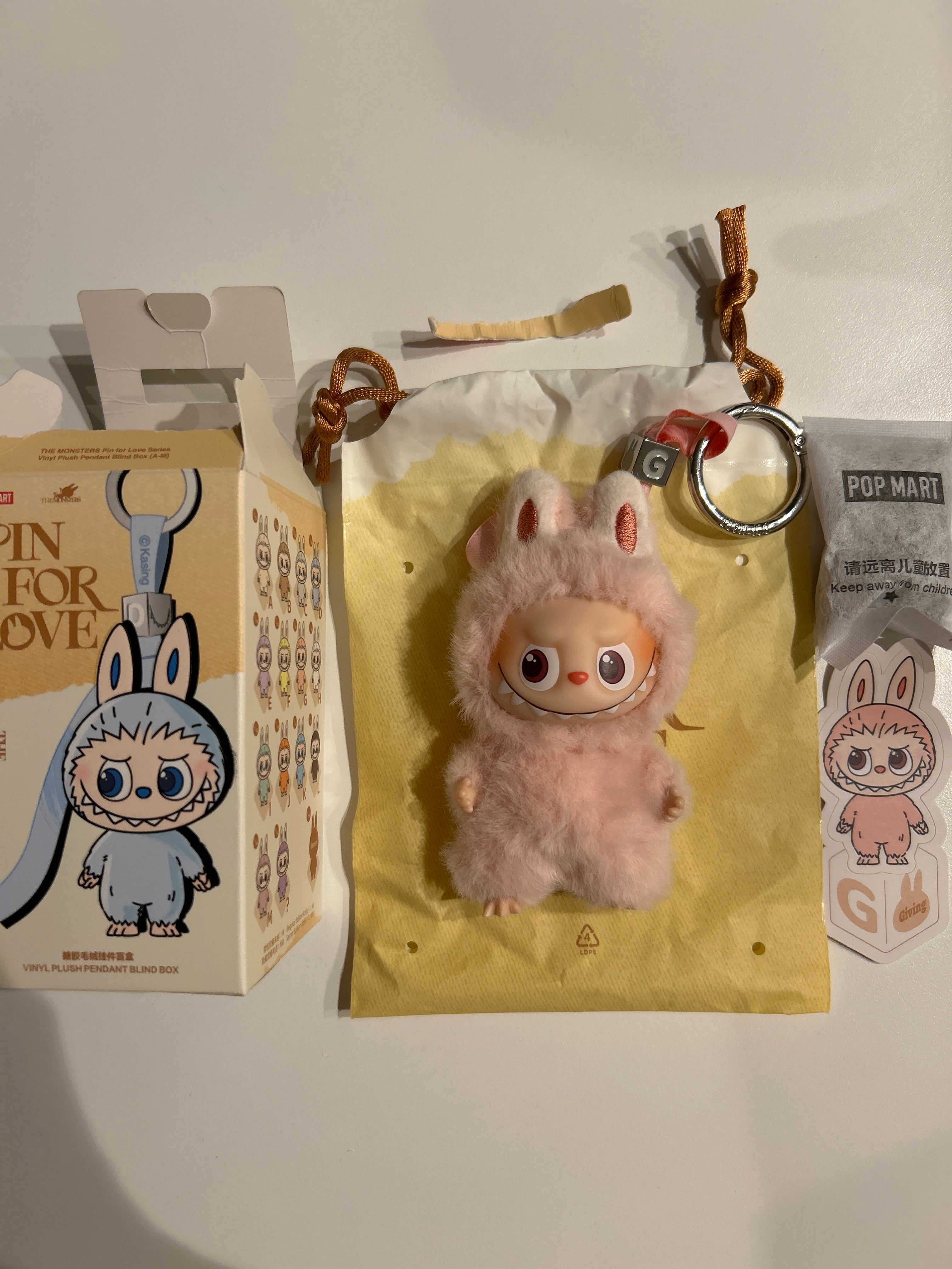 POP MART THE MONSTERS (LABUBU) Pin for Love Series-Vinyl Plush Pendant (A-M) G