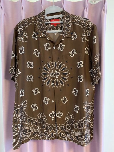 Supreme Bandana Silk S/S Shirt "Brown"