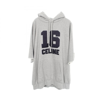 セリーヌ CELINE 16パッチ オーバーサイズ フーディ パーカー 衣料品 トップス コットン レディース グレー系 / ネイビー系 2X83D670Q 【中古】