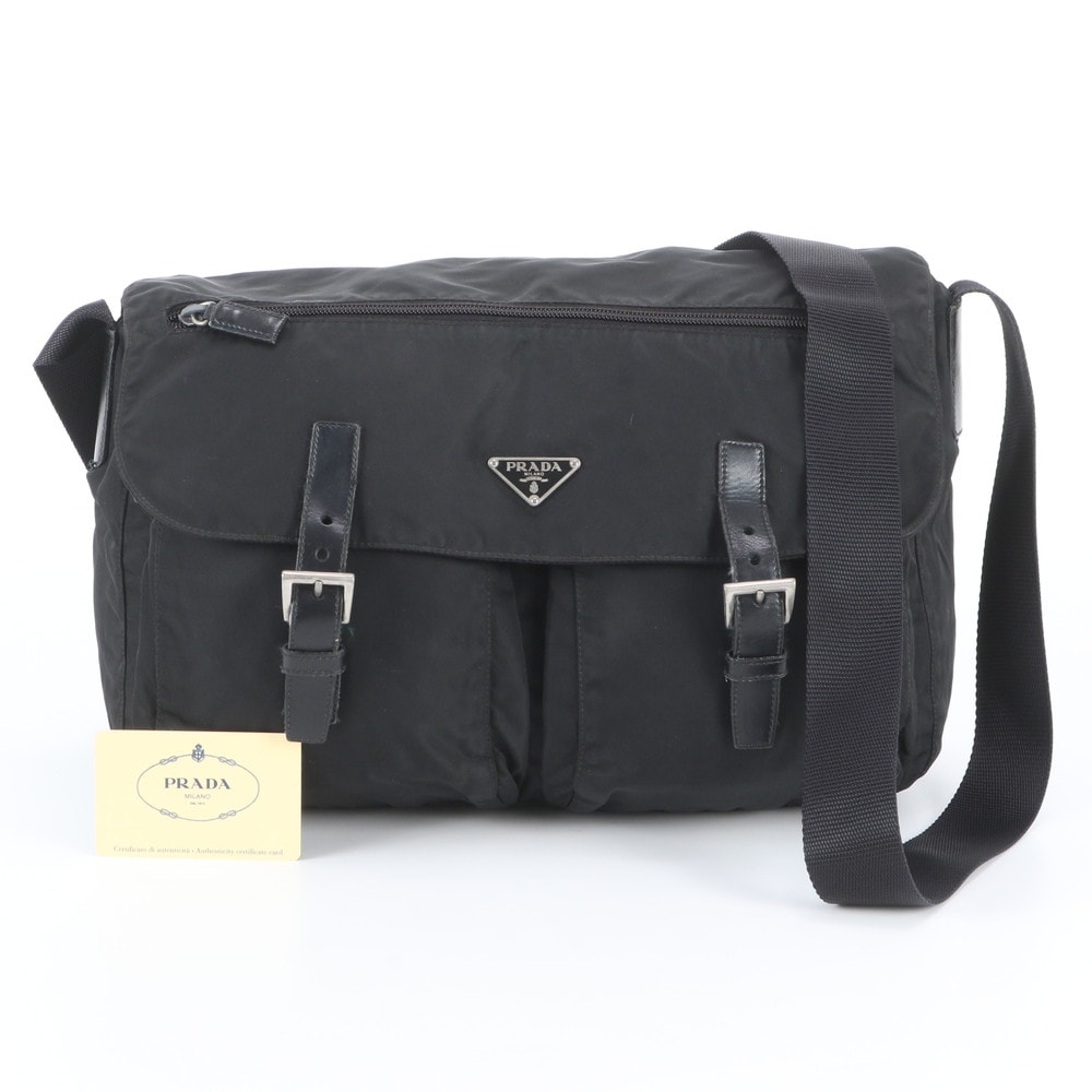 ■美品 プラダ テスート ナイロントライアングルロゴ BT1738