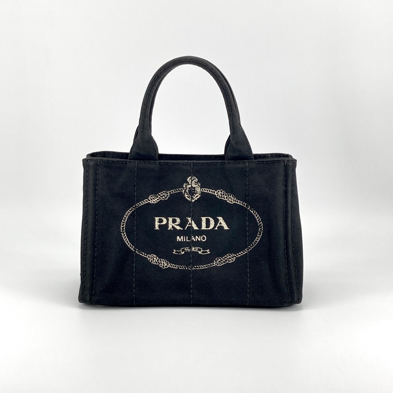 PRADA(プラダ) カナパ ミニ PM 2way キャンバス 1BG439 トートバッグ ブラック