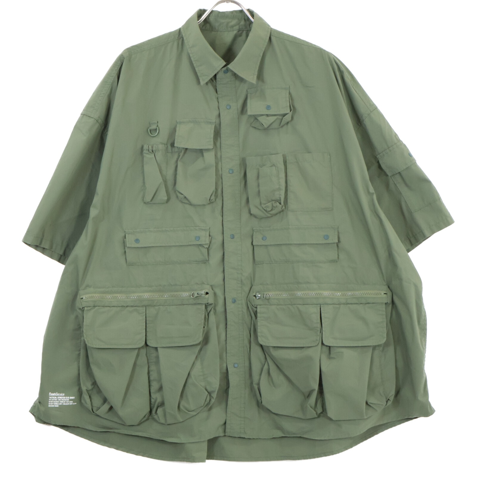 フレッシュサービス FSW-22-SH_30 カーキ TACTICAL POCKET STRETCH S/S SHIRT F