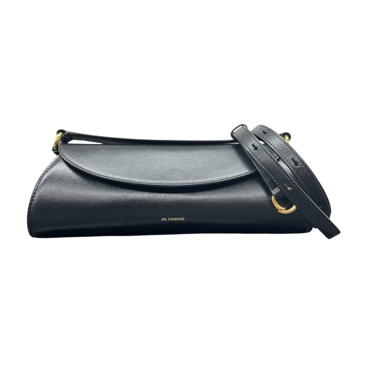 JIL SANDER 極美品 ジルサンダー カンノーロ スモール Cannolo Sm Handle 2way ハンドバッグ ショルダーバッグ J07WG0051P4840001 レザー ブラック クロスボディ Aランク 鑑定済 中古 ジルサンダーバッグ