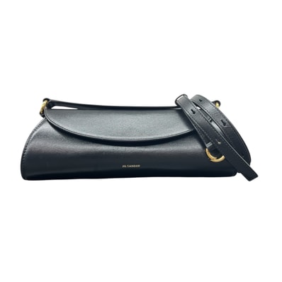 JIL SANDER 極美品 ジルサンダー カンノーロ スモール Cannolo Sm Handle 2way ハンドバッグ ショルダーバッグ J07WG0051P4840001 レザー ブラック クロスボディ Aランク 鑑定済 中古 ジルサンダーバッグ